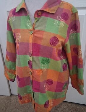 a la carte Multi Color Embroidered Jacket   Size L
